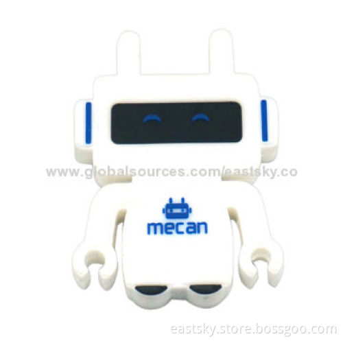 Custom Robot Shape USB flash drive, made of soft PVC material, OEM orders welcome